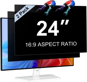 2-Pack 24 Inch Computer Privacy Screen Monitor 24 Inch, Black - Afbeelding 1 van 7