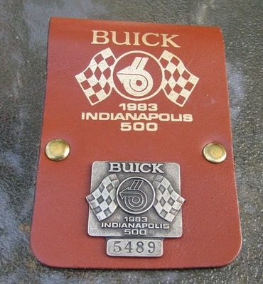 1983 Buick indianapolis 500 Silver Pit Pin On Leather FOB V-6 Grand National wow - Image 1 of 2