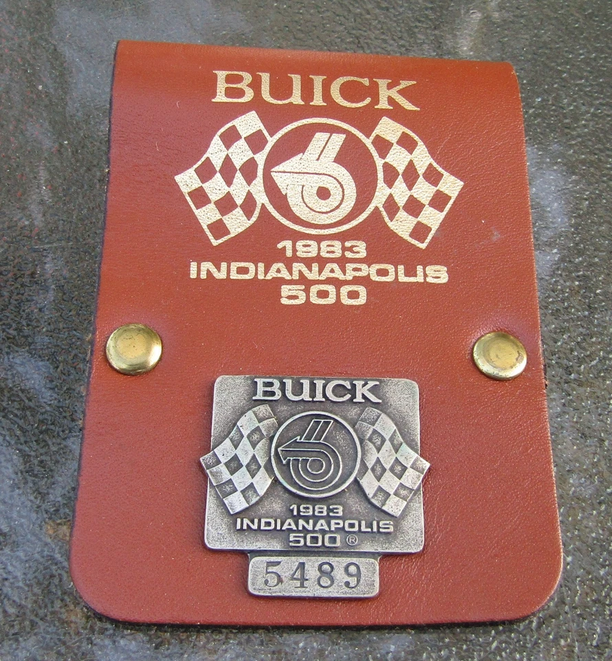 1983 Buick indianapolis 500 Silver Pit Pin On Leather FOB V-6 Grand National wow - Image 1 of 2