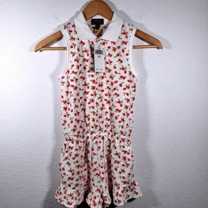 NWT!! Polo Ralph Lauren Girls Strawberry Romper Ruffle Hem $59 MSRP | Size S 7 - Picture 1 of 5