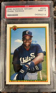 1990 Bowman Tiffany #320 Frank Thomas RC Rookie PSA 9 MINT Chicago Baseball Card - Picture 1 of 2