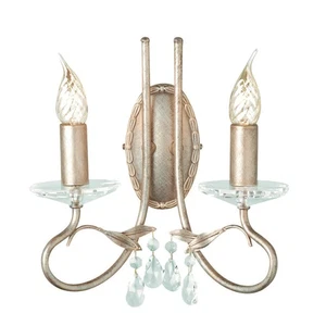 Applique Classica Christina Acciaio Cristallo Oro 2 Luci E14 - Foto 1 di 1