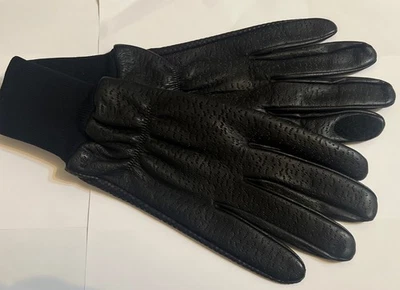 DENTS  BLACK LEATHER SHOOTING GLOVES RIGHT HAND SIZE 7.5 SMALL MAN  LINED NEW - Image 1 of 4