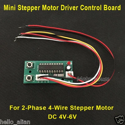 DC 5V 2-Phase 4-Wire Micro Stepper Motor Driver Board Controller CCW/CW Switch - Image 1 of 4