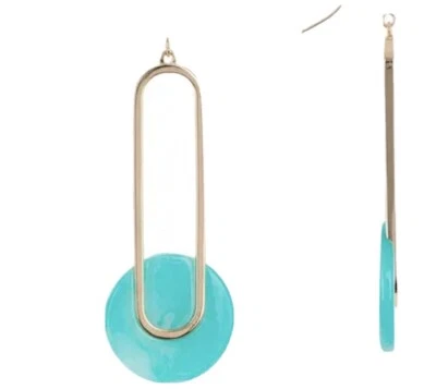 Brincos de gota circular oval e resina linear trina turk US$ 38 JT17 - Imagem 1 de 3