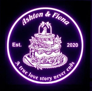 Custom wedding led sign, Anniversary, personalized, groom, bride - Picture 1 of 5