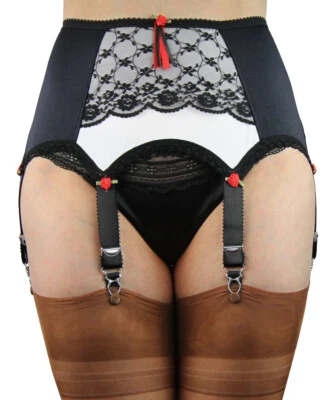 Strumpfhalter Strapsgürtel Spitze 4-8 Straps mit Metallclips Victoria Rose - Bild 1 von 2