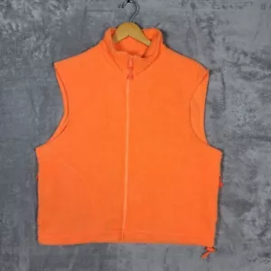 Scottish Greys Vest Orange Fleece Hunting Zip Up Side Pockets - Picture 1 of 9