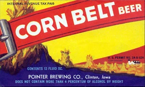 POINTER BREWING CORNBELT BEER LABEL T SHIRT CLINTON IOWA SMALL-XXXLG (F) - Picture 1 of 1