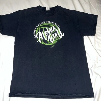 Vintage University Of Hawaii Rainbow Wahine Volleyball Shirt Medium Aloha Ball - Image 1 of 4