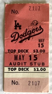 Dodgers 1973 TICKET STUB MLB LA Los Angeles Dodgers vs Cincinnati Reds May 15 - Picture 1 of 5