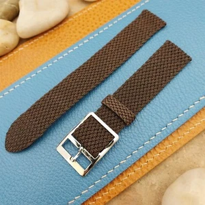 1960s Vintage Braided Perlon 2-piece Brown Melange 16mm Unused Field Watch Band - Picture 1 of 5