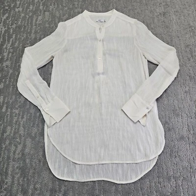 Blusa de gaze Vince seda rayon manga longa botão tamanho. 2 - Imagem 1 de 4