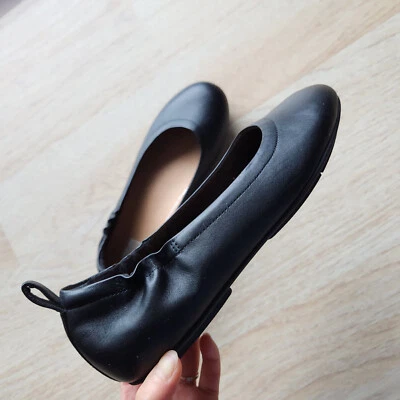 Fitflop Allegro Bailarina Plana Sin Cordones Cojín Elástico Cuero Negro US6.5 Foto 1 de 4