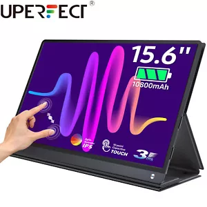 UPERFECT 15.6" Touchscreen Monitor FHD USB-C Portable Monitor Built-in Battery - Picture 1 of 12