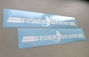 Juego de 2 calcomanías de vinilo Fisher Marine para barco - Imagen 1 de 3