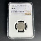 Ngc Graded George Iii 1746 Great Britain 6P Sixpence Coin Ms62 Ms 62 Unc