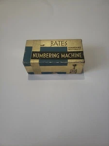 Vintage Bates Numbering Machine 6 Wheels Style E Standard Movement & Box - Picture 1 of 5