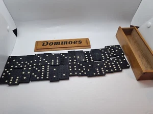 28er Set Vintage Dominosteine in Holzkiste - Bild 1 von 5