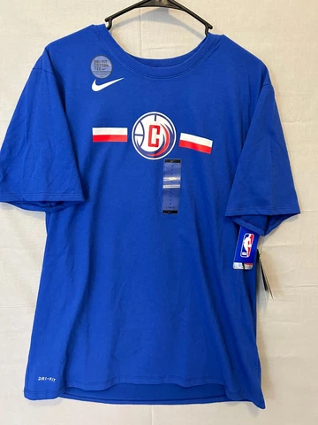 Los Angeles Clippers Nike NBA Dri-Fit L Short Sleeve Shirt Men NEW BLUE LOGO Cover