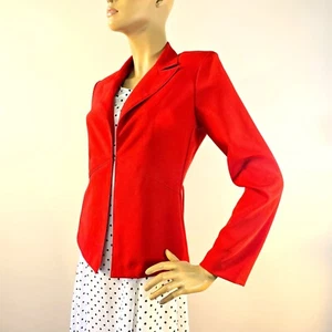 A. BYER True Vintage Womens 1980s Red Blazer Jacket Made In USA - Picture 1 of 8