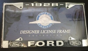 1928 FORD license plate frame new chrome steel for 6" by 12" plate 1 piece - Picture 1 of 2