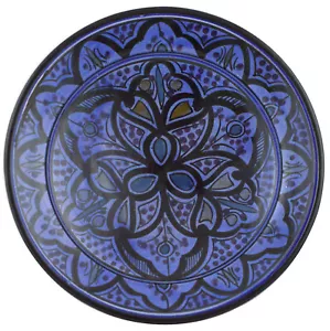 Moroccan Ceramic Plate Salad Pasta Bowl Serving Handmade Wall Hanging 8" Small - Picture 1 of 4