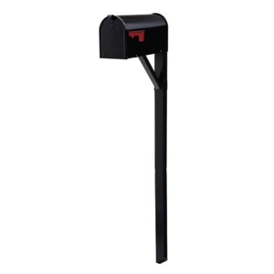 Steel Drive-In, Top Mount, Mailbox Post Kit, Black - Picture 1 of 8