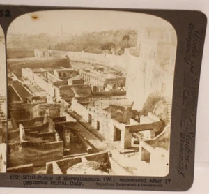 Antigua Stereoview, Underwood y Underwood, Ruinas en Herculano, Italia - Imagen 1 de 3