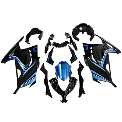 Blue Black Fairing Kit For Kawasaki Ninja 300 EX300R 2013-2017 Plastic Bodywork — 第 1/4 张图片