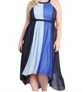 Maxi Vestido Modcloth Peachy Queen Azul Alto-Bajo (Plus) - Imagen 1 de 5