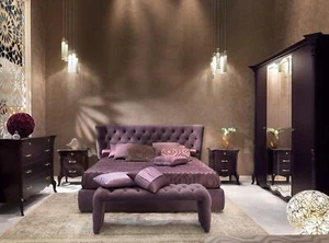 Schlafzimmer 3 tlg. Set Bett 2x Nachttisch Konsole Betten Doppel Hotel Polster - Bild 1 von 8
