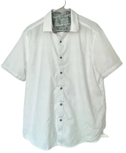 Robert Graham Classic Fit Herren XL Kurzarm Knopfleiste Flip Manschette Blumen Hemd - Bild 1 von 9