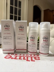 2 Pack Elta MD UV Daily Broad-Spectrum SPF 40 Face Sunscreen 1.7oz EXP 10/2026 - Picture 1 of 4