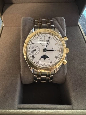 Карта Omega Speedmaster тройной календарь лунная фаза 175,0034 39 мм золото 18 карат сталь - Изображение 1 из 4