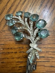 1930’s Art Deco Brosche Aqua Gem - Bild 1 von 2