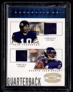 2005 Donruss Throwback Threads Generations Dual Jersey Fran Tarkenton/Daunte - Picture 1 of 2
