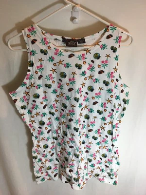 MUJER BLANCO WOOLRICH 100% ALGODÓN CAMISETA SIN MANGAS INFORMAL COMODIDAD TALLA L 38" Foto 1 de 4