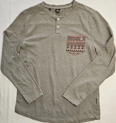 Mens Volcom Long Sleeve Gray Henley Shirt Size Medium - Image 1 of 2