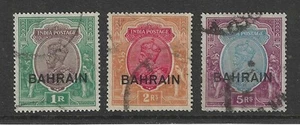 BAHRAIN SG12/14 KGV 1933 1R to 5R, Set of 3, Used - Picture 1 of 2