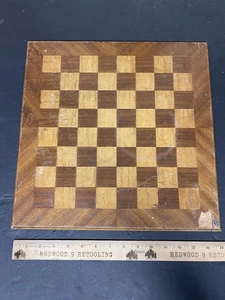 Vtg Drueke No 151 Chess Board Walnut Curly Maple Wood 15"  USA READ  - Bild 1 von 4