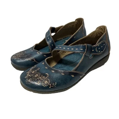 Women's Spring Step Juniper Mary Janes Leather Comfy Walk EU N37 US 6.5 N READ - Image 1 of 4