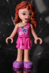 Lego Minifigure-  Friends Emma, Dark Pink Layered Skirt - Picture 1 of 1
