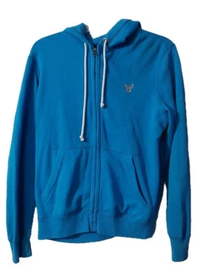 Sudadera con capucha azul con cremallera talla mediana American Eagle Outfitters para mujer  Foto 1 de 4