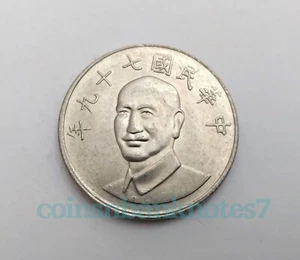 1990 China / Taiwan 10 Yuan Coin, Y# 553 Uncirculated / Ch1ang, Kai Shek - Picture 1 of 2