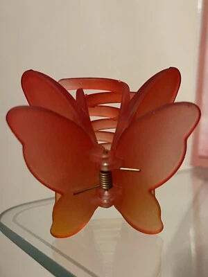 Бабочка волос зажим коготь - красный и оранжевый омбр  - Изображение 1 из 4