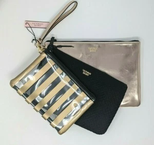 Victorias Secret 3 Piece Studded Makeup Bag Beauty Case Set - Picture 1 of 4