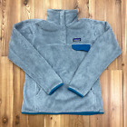 Patagonia Silver Long Knap Polyester Fleece 1/4 Snap Fleece Jacket Women's M