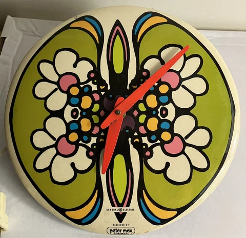 Original Peter Max GE Clock 60's  Pop Art Design Rare Works Cover