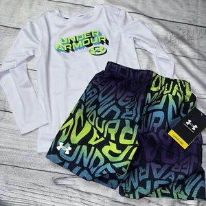 Under Armour Toddler Boys 3T Long Sleeve Rash Guard Swim Set NEW - Picture 1 of 1
